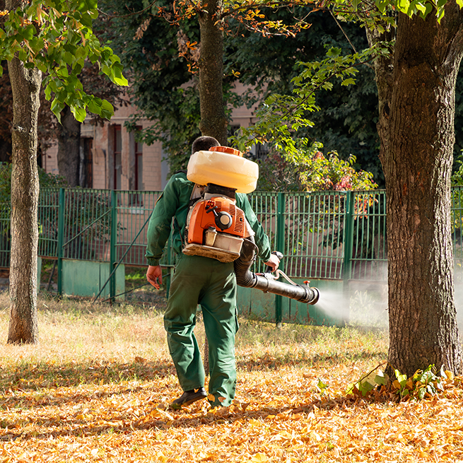 atlantic pest and termite exterminator spraying home